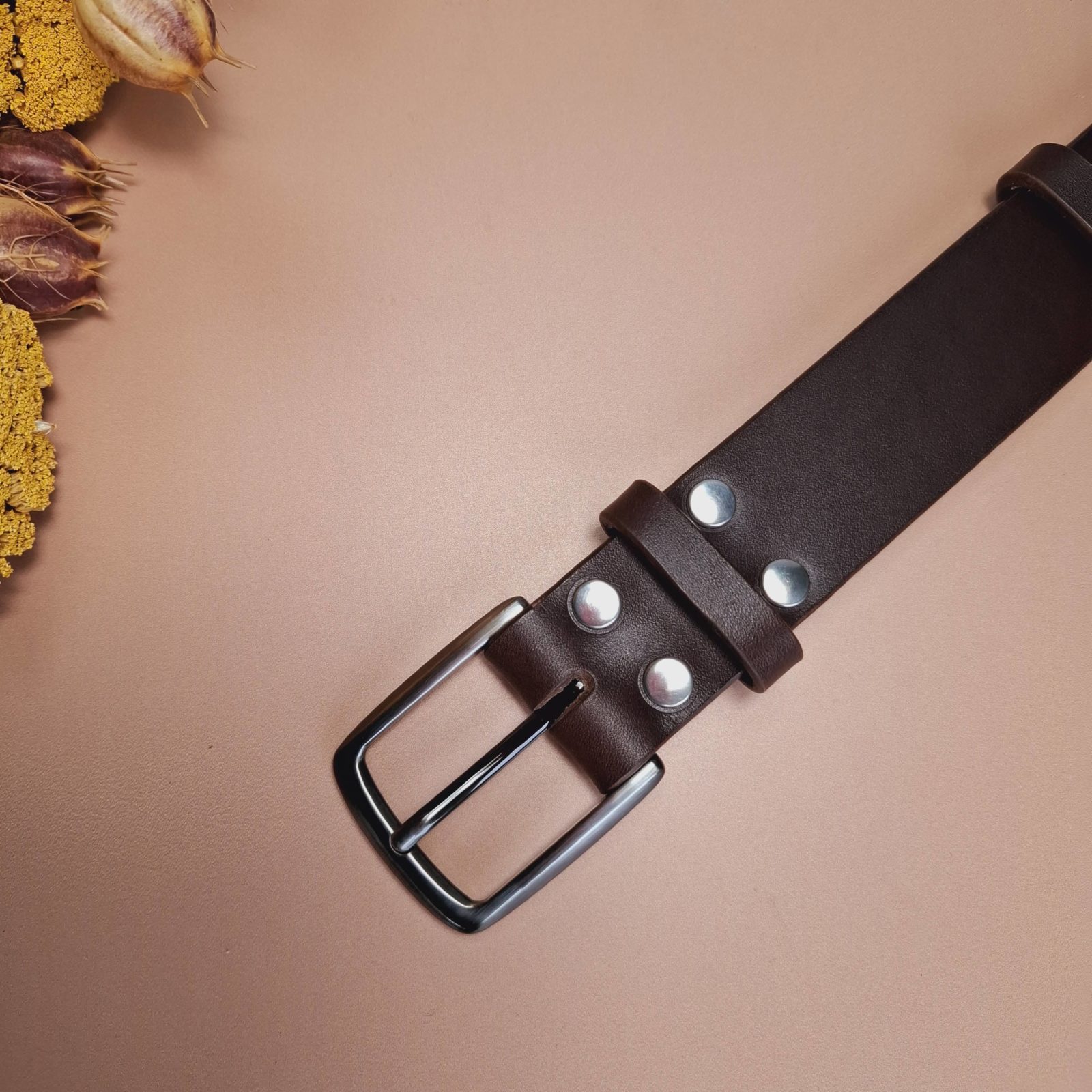 Ceinture cuir marron foncé