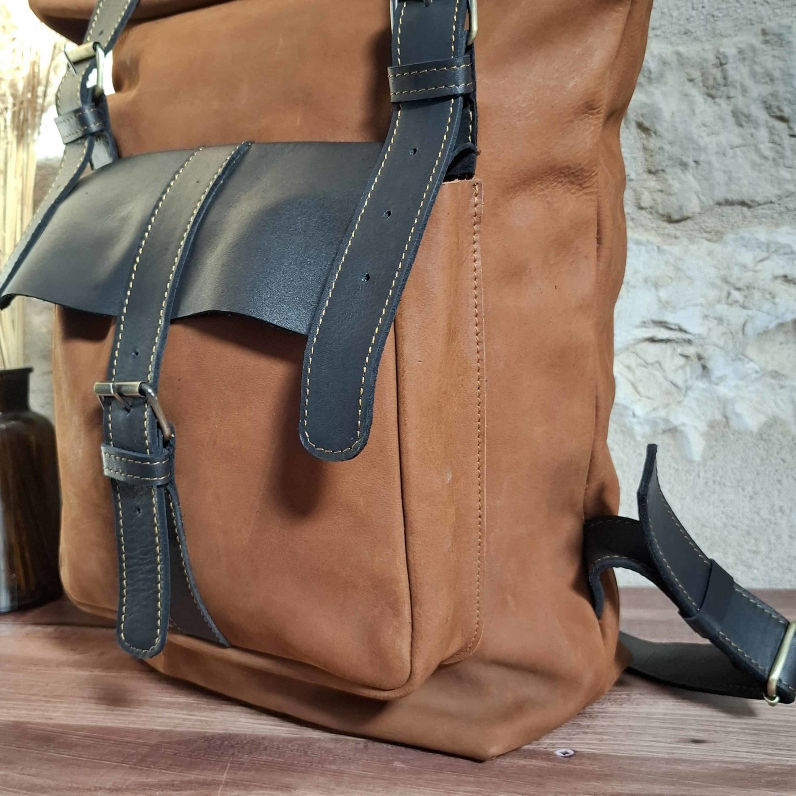 Sac à dos artisanal cuir marron