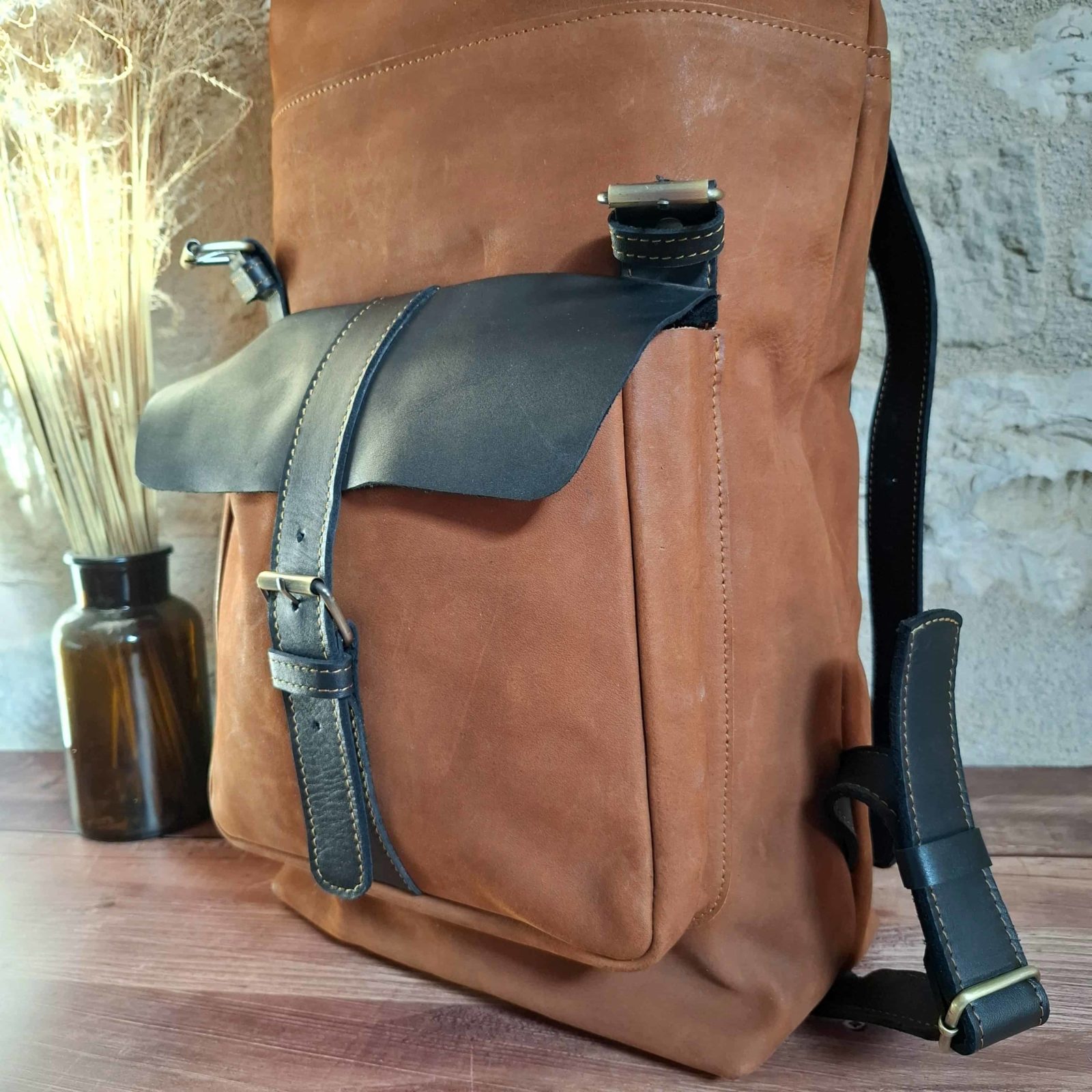 Sac à dos artisanal cuir marron